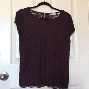Lace blouse with zipper back